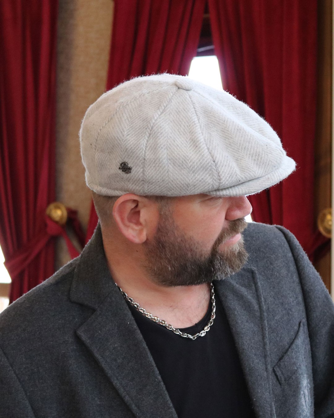 Beyaz Balıksırtı İngiliz Stili Erkek Şapka