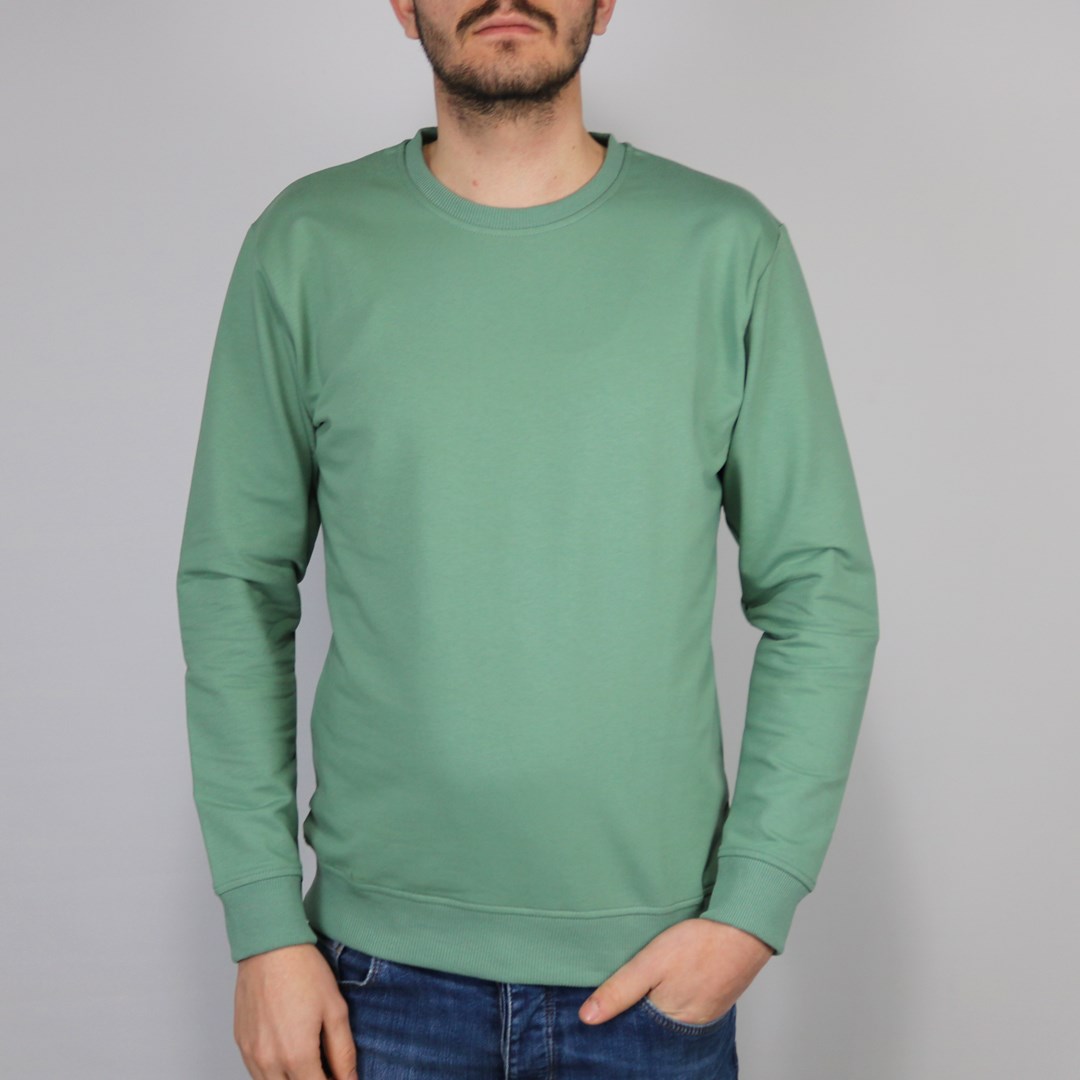 Çağla Yeşili Basic Erkek Sweatshirt