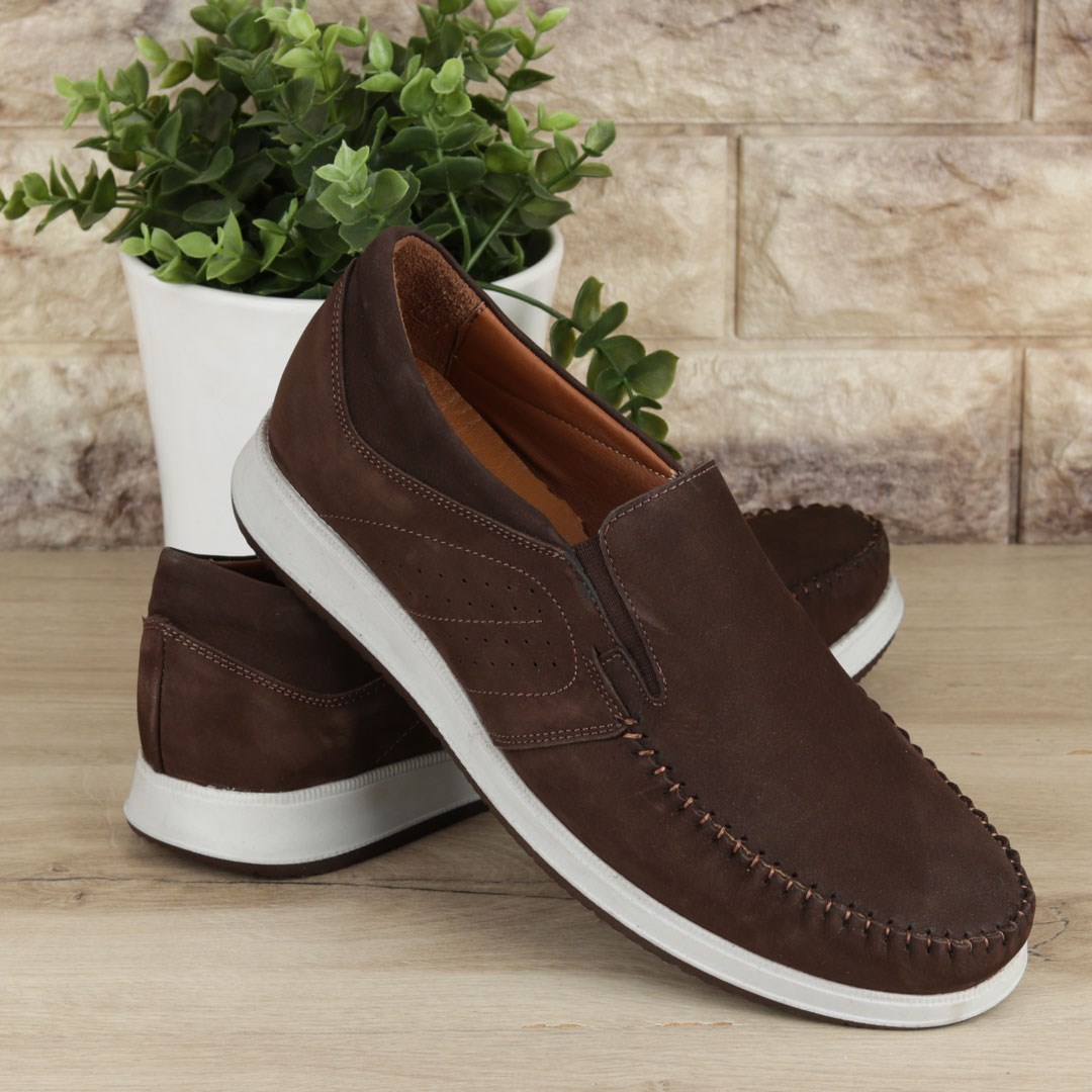 Kahverengi Hakiki Deri Loafer Erkek Günlük Ayakkabı